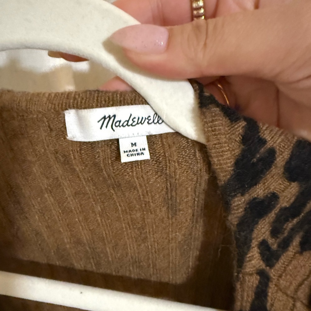 Madewell Tigerized Cameron Ribbed Cardigan Sweater - Picture 3 of 5